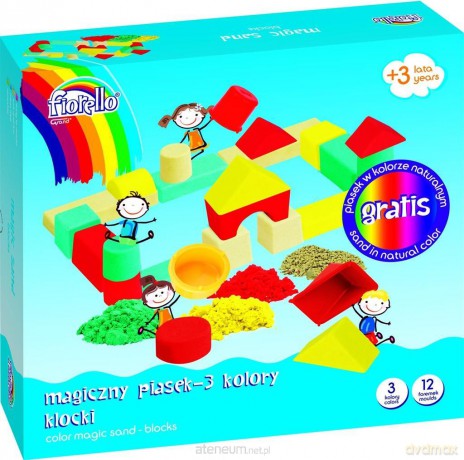 Piasek magiczny kolorowy 600 g + 100 g Klocki