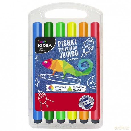 Pisaki trójkątne w etui Jumbo 12 kolorów