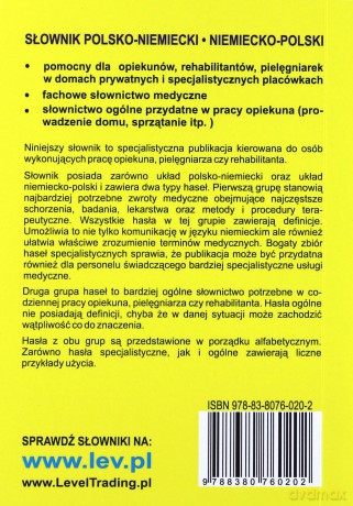 Słownik dla pielęgniarek polsko-niemiecki, niemiecko-polski [KSIĄŻKA]