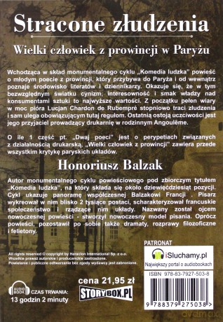 Stracone złudzenia. Wielki człowiek - Honoriusz Balzak [AUDIOBOOK]