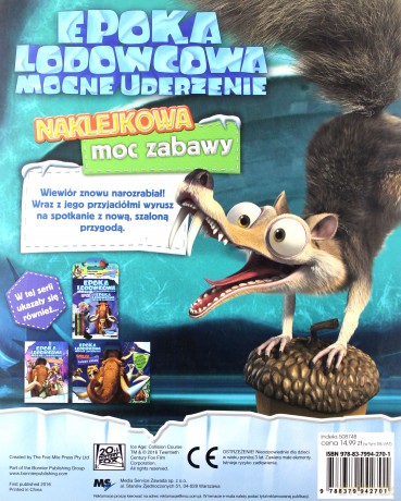 Epoka lodowcowa mocne uderzenie naklejkowa moc zabawy [KSIĄŻKA]