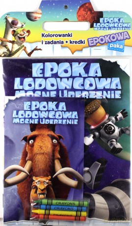 Epokowa paka epoka lodowcowa mocne uderzenie kolorowanki i zadania + kredki [KSIĄŻKA]