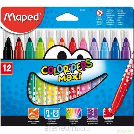Flamastry Colorpeps maxi trójkątne 12 kolorów