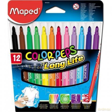 Flamastry Colorpeps trójkątne 12 kolorów
