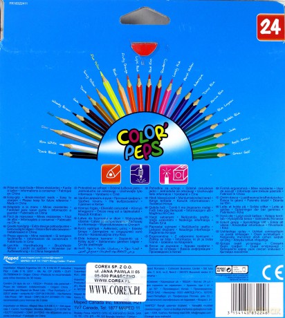 Kredki Colorpeps trójkatne 24 kolorów