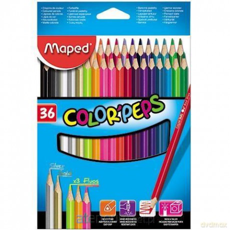 Kredki Colorpeps trójkatne 36 kolorów