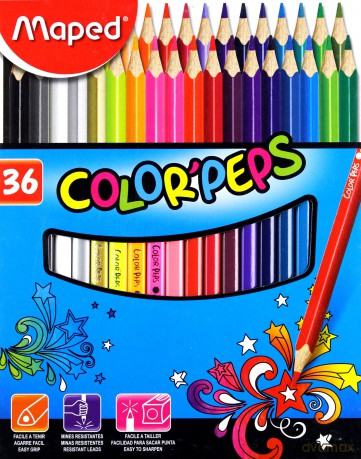 Kredki Colorpeps trójkatne 36 kolorów