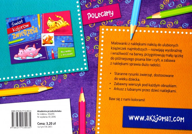 Malowanka z naklejkami. Wesołe zwierzęta [KSIĄŻKA]