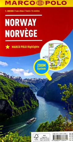Mapa ZOOM System Norwegia 1:800 000