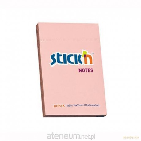 Notes samoprzylepny różowy pastelowy 76x51 mm