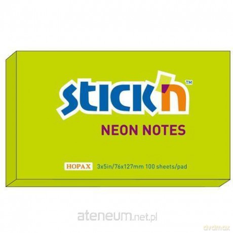 Notes samoprzylepny zielony neon 127x76 mm