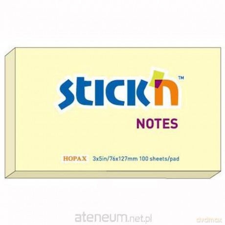 Notes samoprzylepny żółty pastelowy 127x76 mm