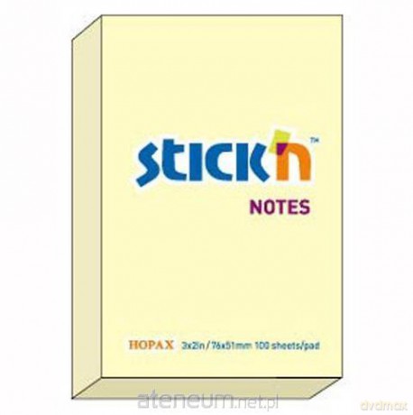 Notes samoprzylepny żółty pastelowy 76x51 mm