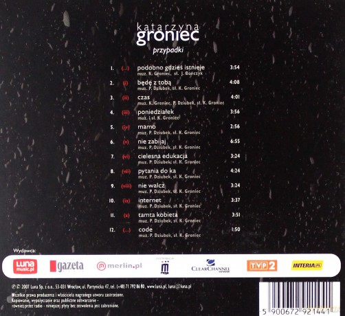 Katarzyna Groniec: Przypadki (digipack) [CD]