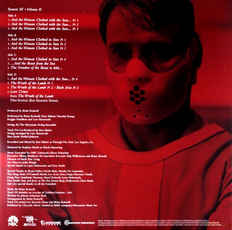 Hannibal Season 3 vol. 2 soundtrack (Brian Reitzell) [2xWinyl]