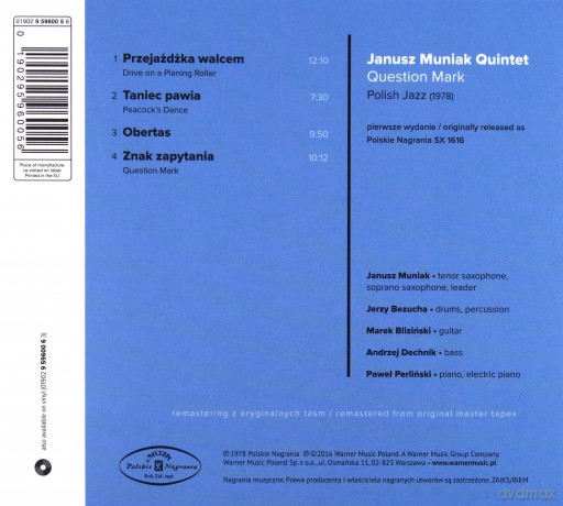 Janusz Muniak Quintet: Question Mark (Polish Jazz) [CD]