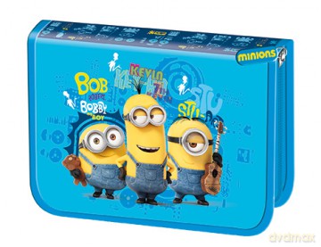 Piórnik dwuklapkowy bez wyposażenia. Minionki Niebieski 45755
