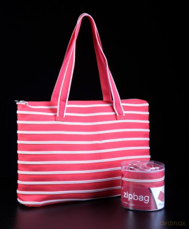 Torba z taśmy suwakowej Zipbag mała malinowa