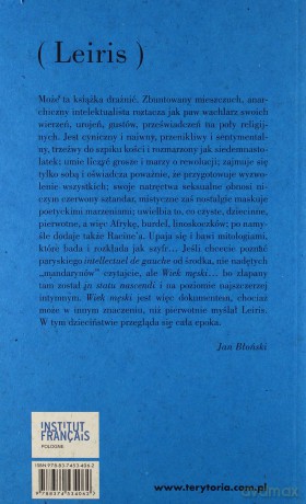 Wiek męski wraz z rozprawą literatura a tauromachia - Michel Leiris [KSIĄŻKA]