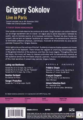 Grigory Sokolov: Euroarts - Live In Paris [DVD]