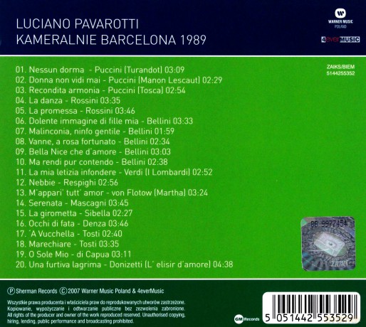 Luciano Pavarotti: Barcelona 89 [CD]