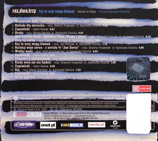 Raz Dwa Trzy: Czy te oczy mogą kłamać [CD]