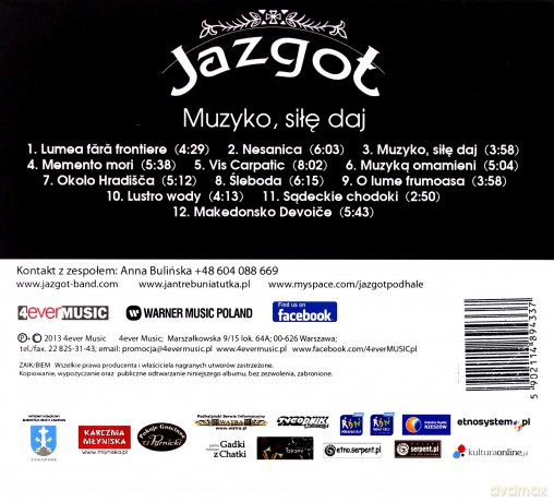 JazGot: Muzyko, siłę daj [CD]