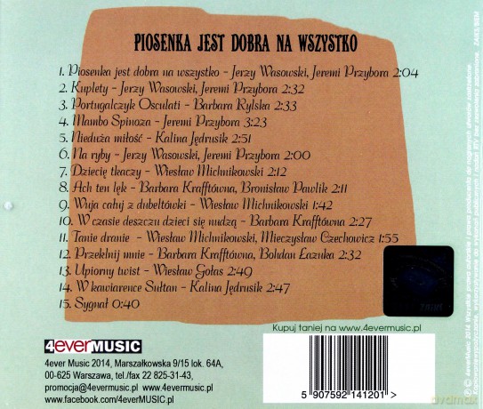 Kabaret Starszych Panów: Piosenka jest dobra na wszystko [CD]