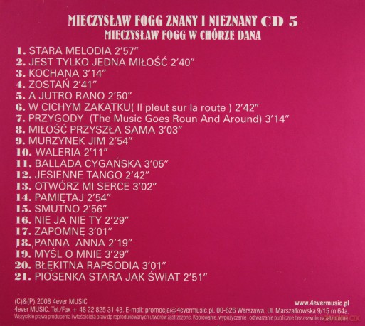 Mieczysław Fogg: W Chórze Dana [CD]