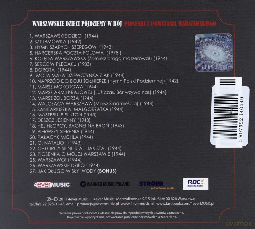Warszawskie dzieci pójdziemy w bój [CD]