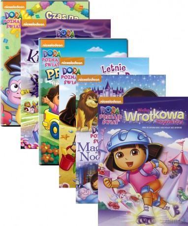 Dora Poznaje Świat: Czas na zabawę! / Dora Ratuje Krainę Baśni / Dzień Przyjaciela / Letnie Przygody Dory / Magiczna Noc Dory / Wielka Wrotkowa Przygoda Dory [BOX] [6DVD]