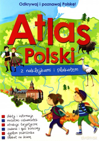Atlas Polski z naklejkami i plakatem [KSIĄŻKA]