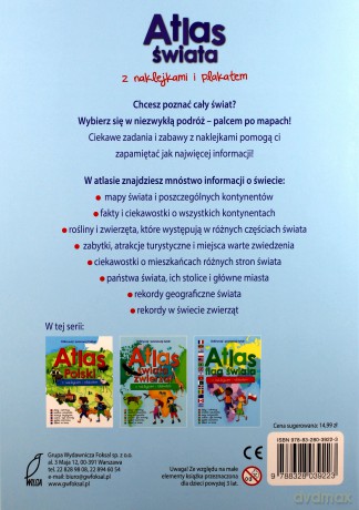 Atlas Świata z naklejkami i plakatem [KSIĄŻKA]
