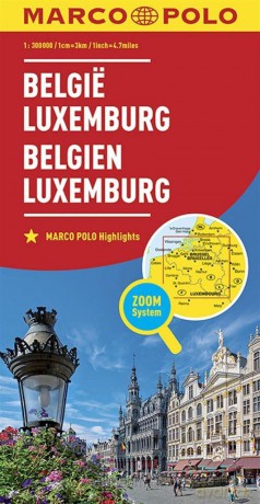 Mapa ZOOM System. Belgia, Luxemburg 1:300 000