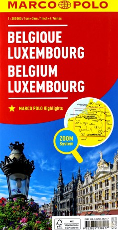 Mapa ZOOM System. Belgia, Luxemburg 1:300 000