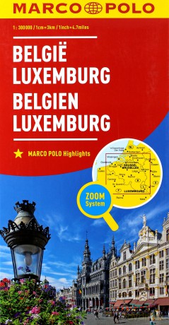 Mapa ZOOM System. Belgia, Luxemburg 1:300 000