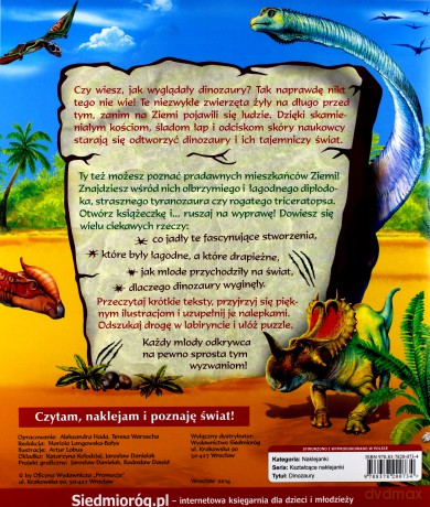 Naklejam i uczę się. Dinozaury 6-9 lat [KSIĄŻKA]