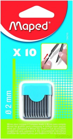 Wkłady do cyrkli - grafit 2 mm 10 sztuk