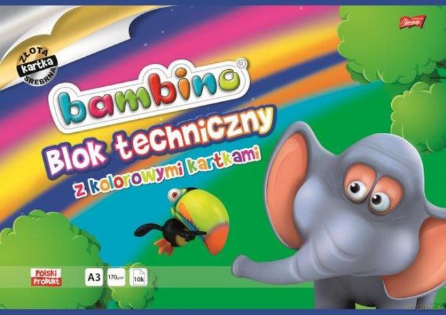 Blok techniczny a3 kolorowy Bambino 50668