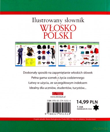 Ilustrowany słownik włosko-polski (zielony) - Tadeusz Woźniak [KSIĄŻKA]
