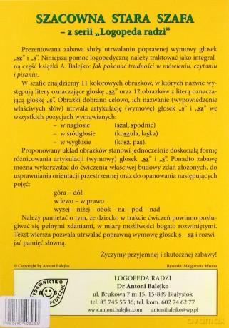 Szacowna stara szafa. Utrwalanie poprawnej wymowy - Antoni Balejko [KSIĄŻKA]