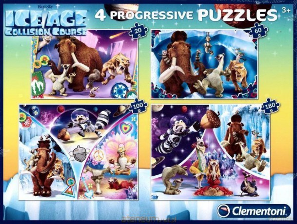CLEMENTONI 20+60+100+180 el. Epoka Lodowcowa [PUZZLE]