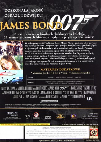 007 James Bond: Żyj i pozwól umrzeć  (booklet) [DVD]