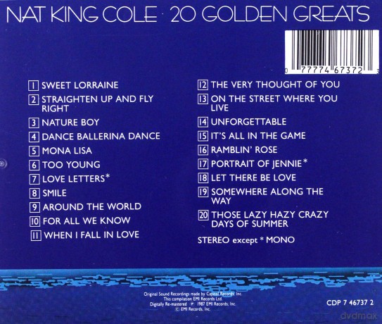 Nat King Cole: 20 Golden Greats [CD]