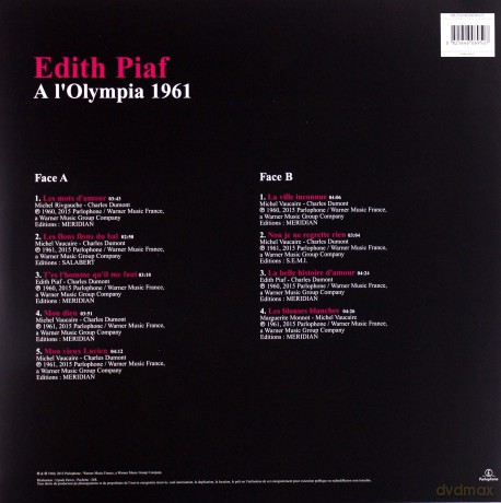 Edith Piaf: A L'olympia 1961 [Winyl]