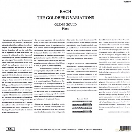 Glenn Gould: Bach: The Goldberg Variations [Winyl]
