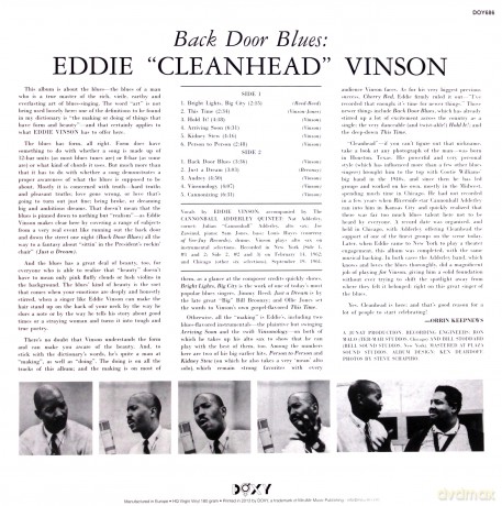 Eddie Vinson With The Cannonball Adderley Quintet: Back Door Blues [Winyl]