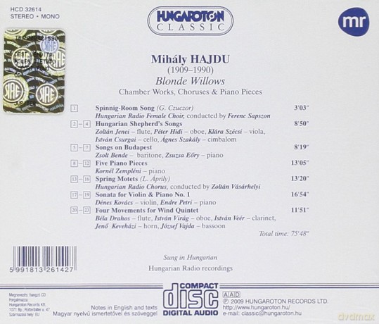 Mihaly Hajdu: Blonde Willows [CD]
