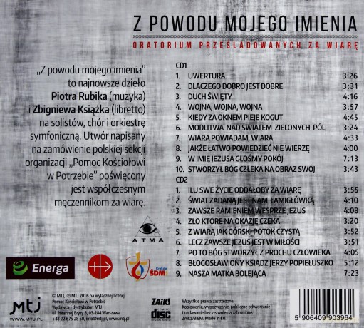 Piotr Rubik & Zbigniew Książek: Z Powodu Mojego Imienia [2CD]
