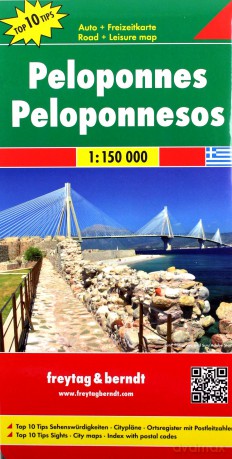 Peloponez mapa 1:150 000
